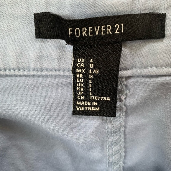Forever 21 light blue button front skirt Sz Large   Waist 29”Length 15” - Picture 2 of 3